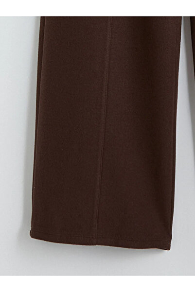 LC Waikiki Brown Wide Leg Women's Trousers with Elastic Waist