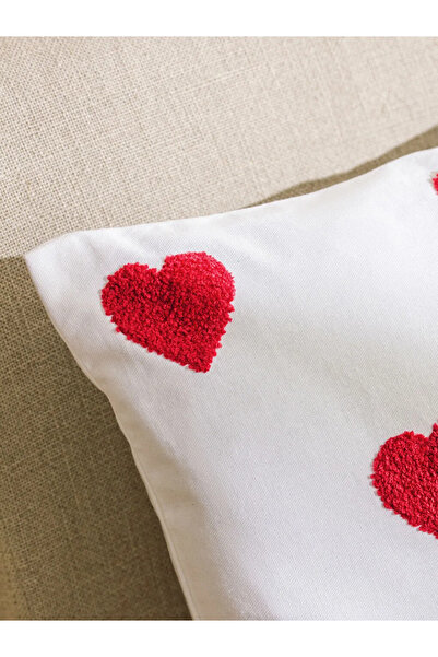 LC Waikiki Red Heart Printed Cushion Cover 45X45 cm