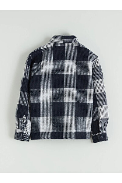 LC Waikiki Navy Blue Plaid Boy's Lumberjack Shirt