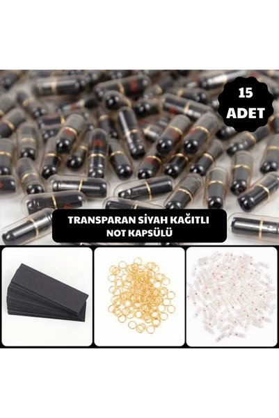 Takıtolia Aşk Kapsülü - Sevgiliye Sürpriz Mesaj Kartı - Romantik Hediyelik Kapsül Notu (Siyah Kağıtlı)
