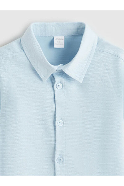 LC Waikiki Blue Basic Long Sleeve Boys' Shirt