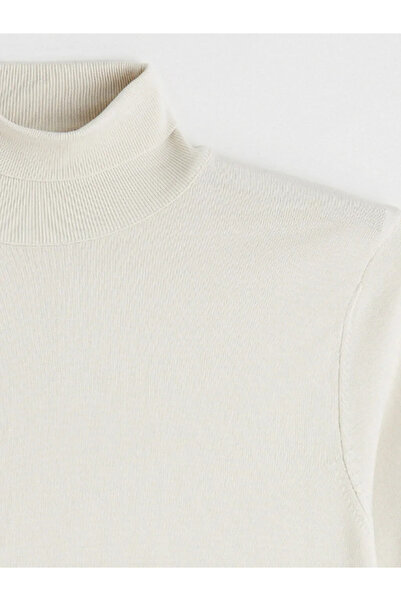 LC Waikiki Pulover tricot pentru bărbați cu gât roșu bej