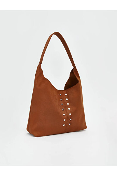 LC Waikiki Geantă de umăr și portofel din piele intoarsa maro Moka Troklu