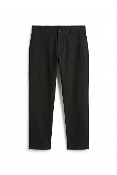 LC Waikiki Μαύρο ανδρικό παντελόνι Gabardine Standard Fit