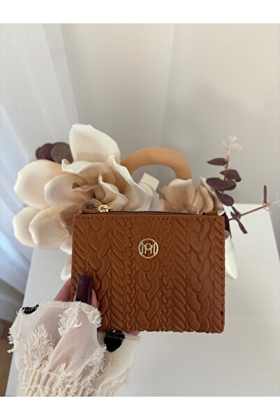 Laletto Kadın Örgü Detaylı Kabartmalı Suni Deri Cüzdan