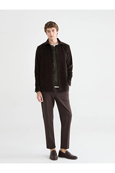 LC Waikiki Brown Regular Fit Velvet Men's Shirt