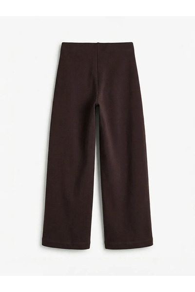 LC Waikiki Brown Wide Leg Women's Trousers with Elastic Waist