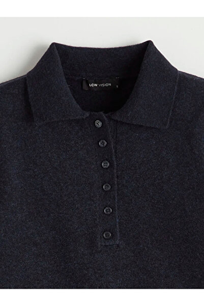 LC Waikiki Navy Blue Polo Neck Women's Knitwear Sweater