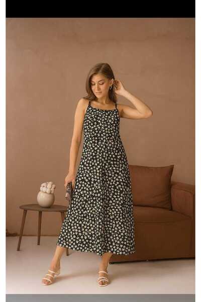 Bebece Askılı çiçekli yazlık elbise