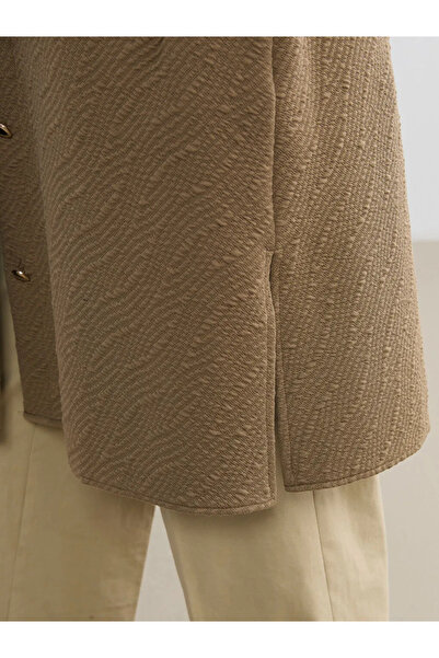 LC Waikiki Yellow Crew Neck Self Patterned Dress