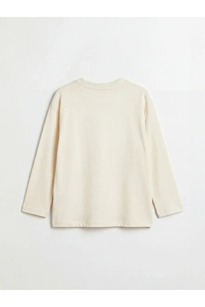 LC Waikiki Екру момичешка тениска с панделка на врата