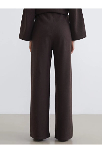 LC Waikiki Brown Women's Thick Sweatpants with Elastic Waist and Stitching De...