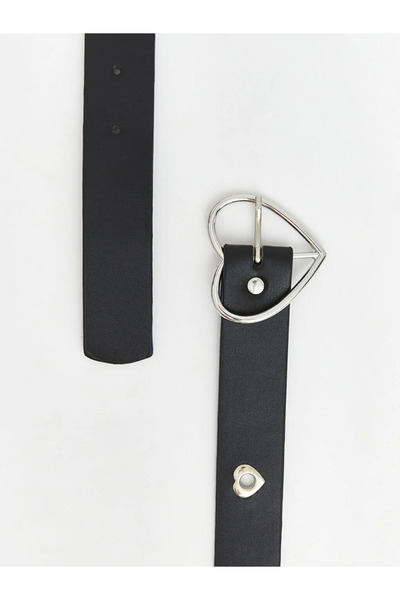 LC Waikiki حزام فتاة بمظهر جلد أسود