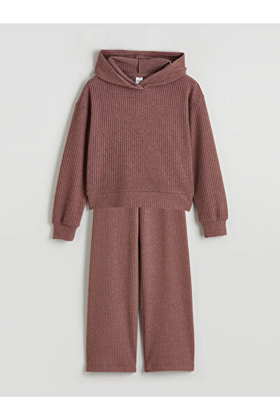 LC Waikiki Smeđa Sa kapuljačom majica i trenerka za devojčice