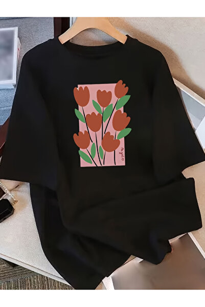 ELAN WEAR تيشيرت أبيض للجنسين مطبوع اسم "روز" بمقاس كبير