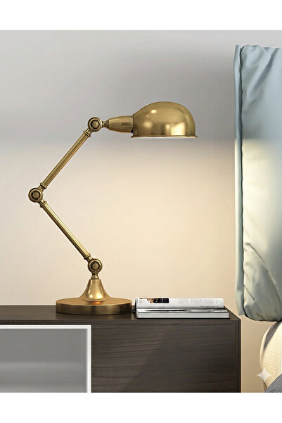 demet habek mylights Adjustable Articulated Table Lamp Matte Gold Antique Fin...