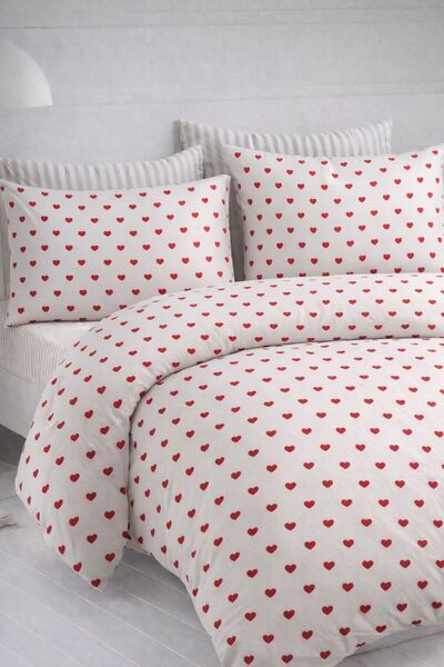 Sheri Home YENİ KIRÇİÇEK MODEL Çift Kişilik Nevresim (Yorgan Kılıfı+2 Adet Ya...