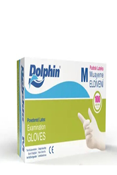 alp reklam Latex Examination Gloves Powder-Free White Dolphin m (Pack of 100)