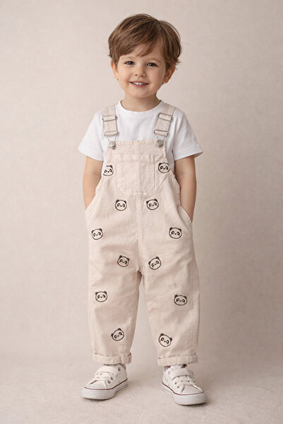 bebeğim butik Panda Salopet kot unisex