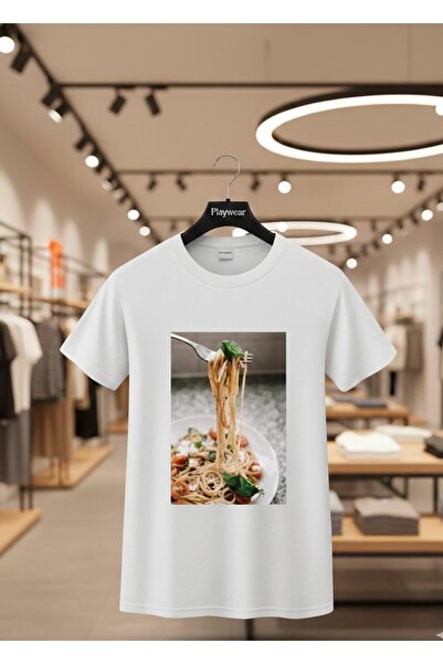 playwear تي شيرت PLAY WEAR للجنسين بقصة فضفاضة مطبوع عليه ITALY V18 برقبة دائرية