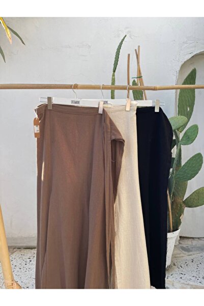 moda gk Linen Skirt with Tie Detail