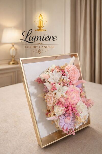 OEM Tablou decorativ floral, 3d, realizat din ceara naturala de soia parfumata.