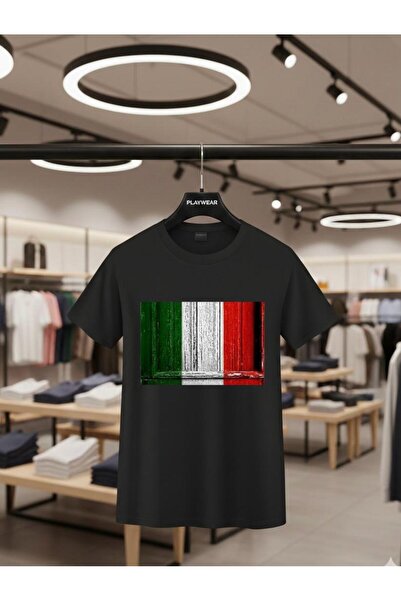 playwear Play Wear Unisex Bol Kalıp İtalya V20 Crew Neck Printed T-Shirt