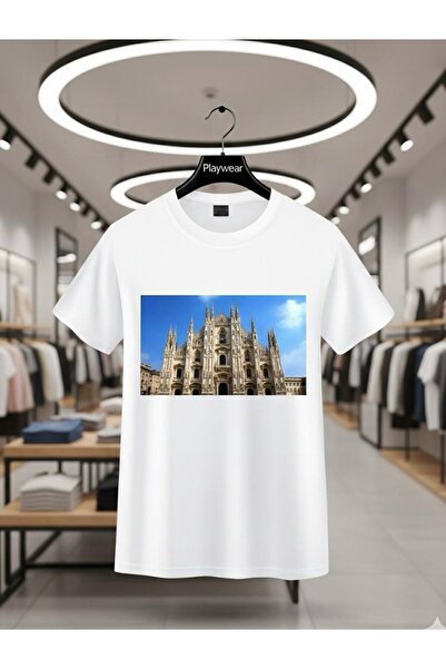 playwear تي شيرت PLAY WEAR للجنسين بقصة فضفاضة مطبوع عليه ITALY V19 برقبة دائرية