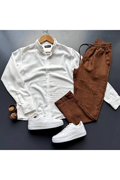 giyimadam16 Men's Linen Shirt Pants Set
