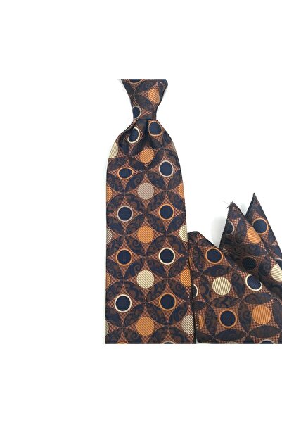 Sade Kravat ربطة عنق منقوشة خاصة باللون الأصفر الخردلي والبني والبيج والأزرق ...