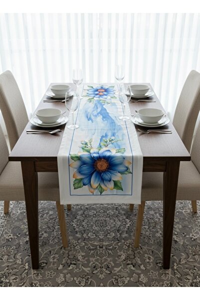 MİNOZA Traversă decorativă de masă cu model de flori Gazania, imprimată digital