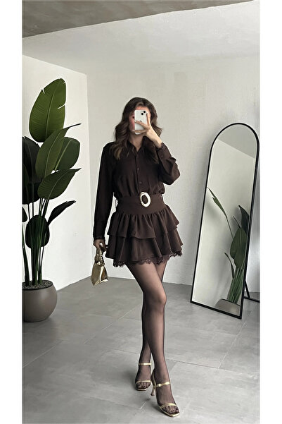 Lila Moda Women's Bella Black Lace Detailed Dress