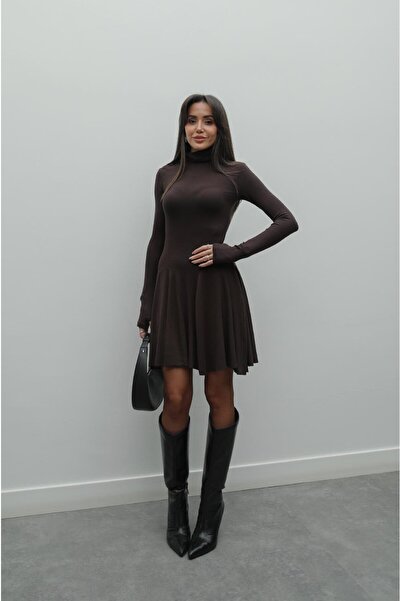 Havoş Rochie de pescar asimetrică maro