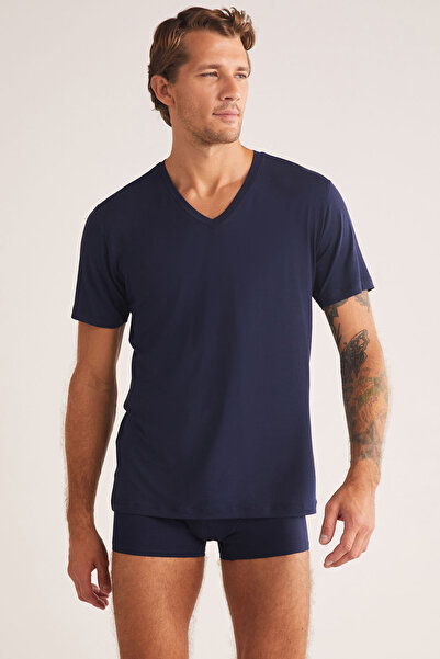 Kom Tricou/Atlet pentru bărbați, din modal, cu decolteu în V (cu șosete cadou)