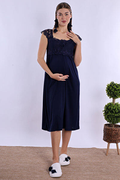 ByLohusa Cămașă de noapte din bumbac pentru maternitate și alăptare Effortt -...