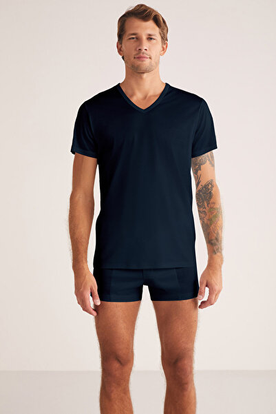 Kom Tricou/Atlet pentru bărbați, 100% bumbac/mercerizat, cu decolteu în V (cu...