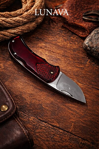 LUNAVA Çakı & Bıçak Kırmızı Cam çakı Paslanmaz Çelik Yapı