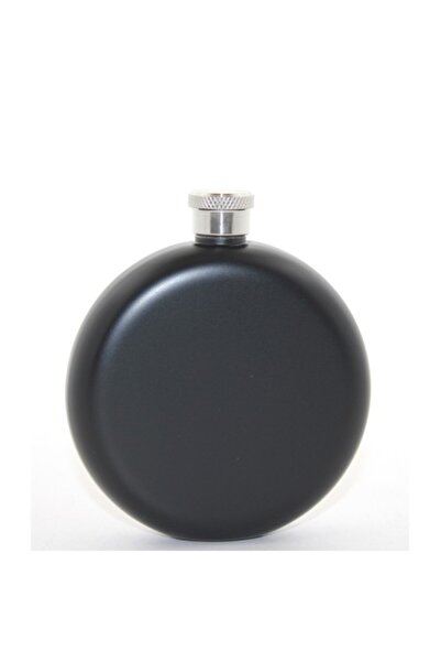 ForWhat 145ml Black Water Bottle Stainless Steel Round Flask for Office Home ...