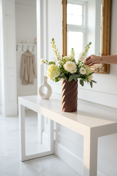 LALEZEN HOME مزهرية مارشميلو من السيراميك