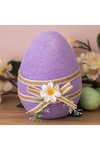 OEM Decorative Easter Egg with Beige Ribbon and White Flower