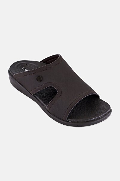 London Fog Men Slip On Arabic Sandals, Dark Brown