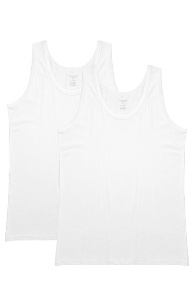Kom Men'S, 100% Cotton, Round Neck 2-Piece Undershirts (with Socks as a Gift)