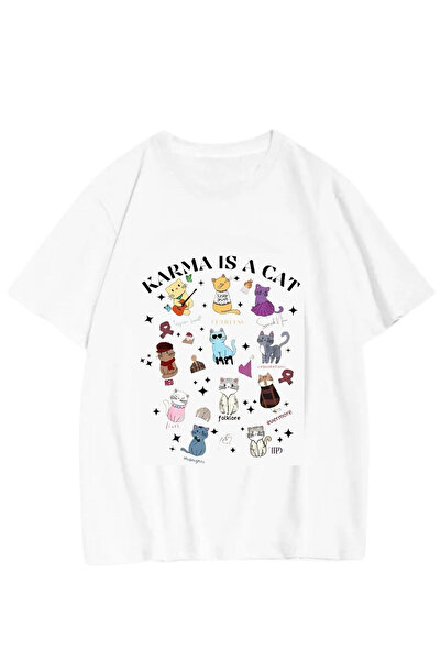 İlayda Toprak Μπλουζάκι με συνδυασμό σχεδίων, λευκό, κοντομάνικο, oversized, ...