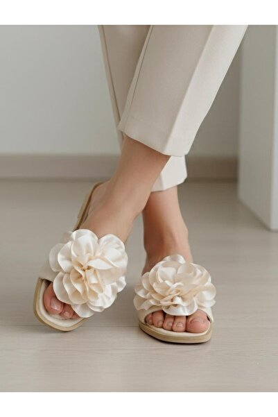 Babet Merkezi Güllü Çiçekli Terlik Ev Terliği Çeyizlik Hediyelik Bohçalık Ter...