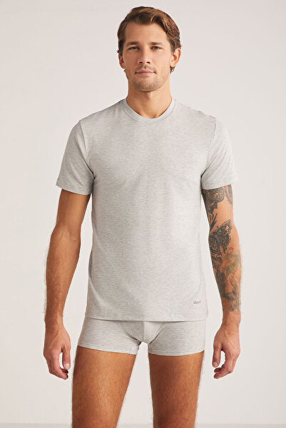 Kom Men'S, Modal-Cotton, Plain, Crew Neck 2-Pack Undershirts/T-Shirts (with S...