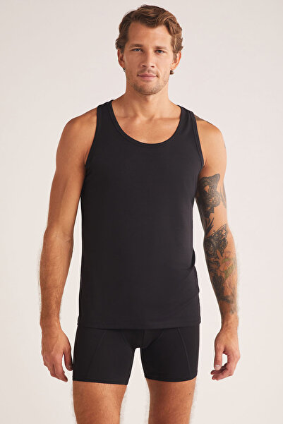 Kom Men'S, Modal, Round Neck, 2-Piece Undershirts (with Socks as a Gift)