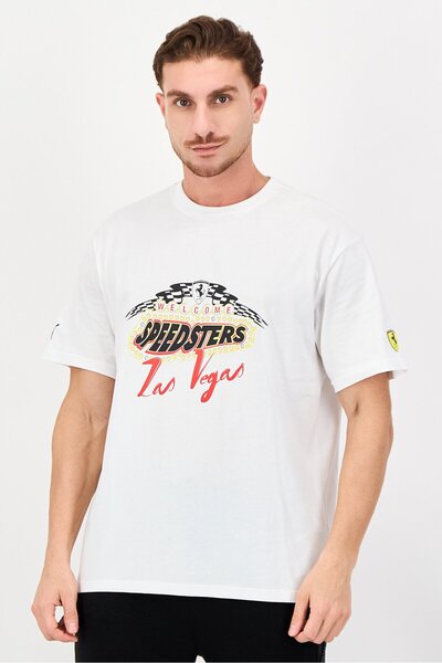 Puma x Scuderia Ferrari Men Sportswear Fit Short Sleeve Outdoor T-Shirt, White