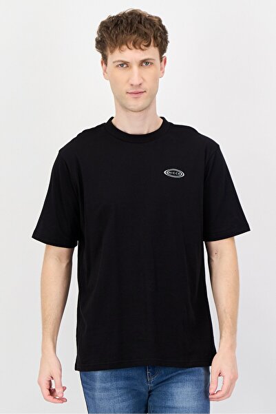 Nicce Men Crew Neck Brand Logo Short Sleeve T-Shirt, Black