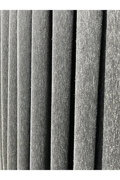 PERDE MERKEZİ Naturel Keten Antrasit Fon Perde Salon Ve Misafir Odalarına Uyg...