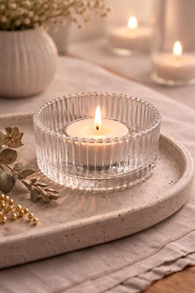 exemum cam mumluk tealight şamdan mum dekoratif(sadece mumluk)